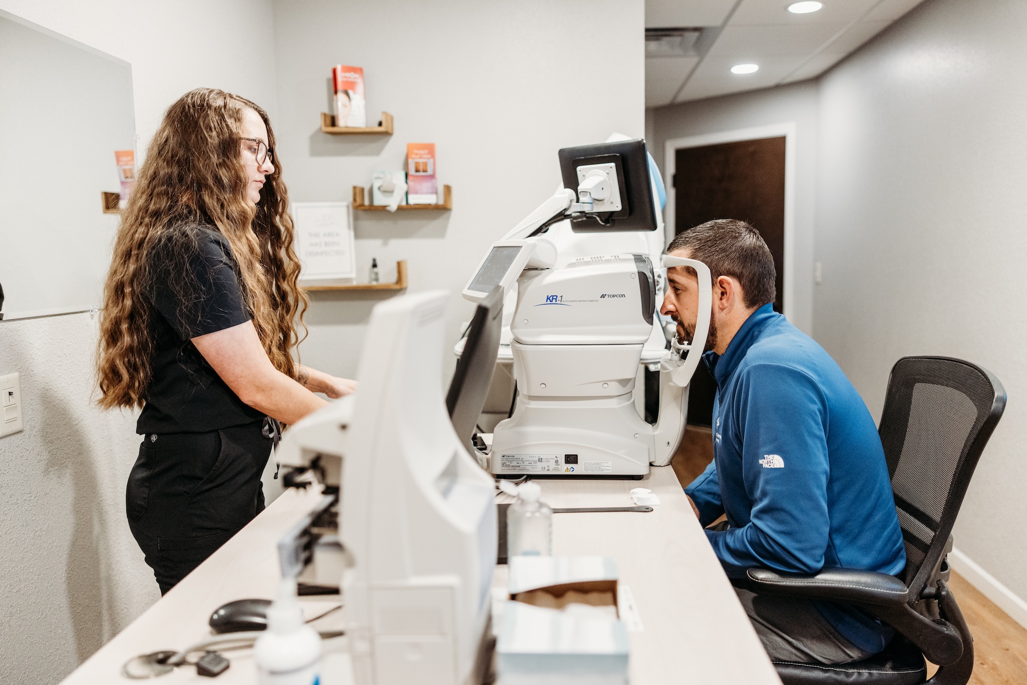 Photo of a patient getting an eye exam
